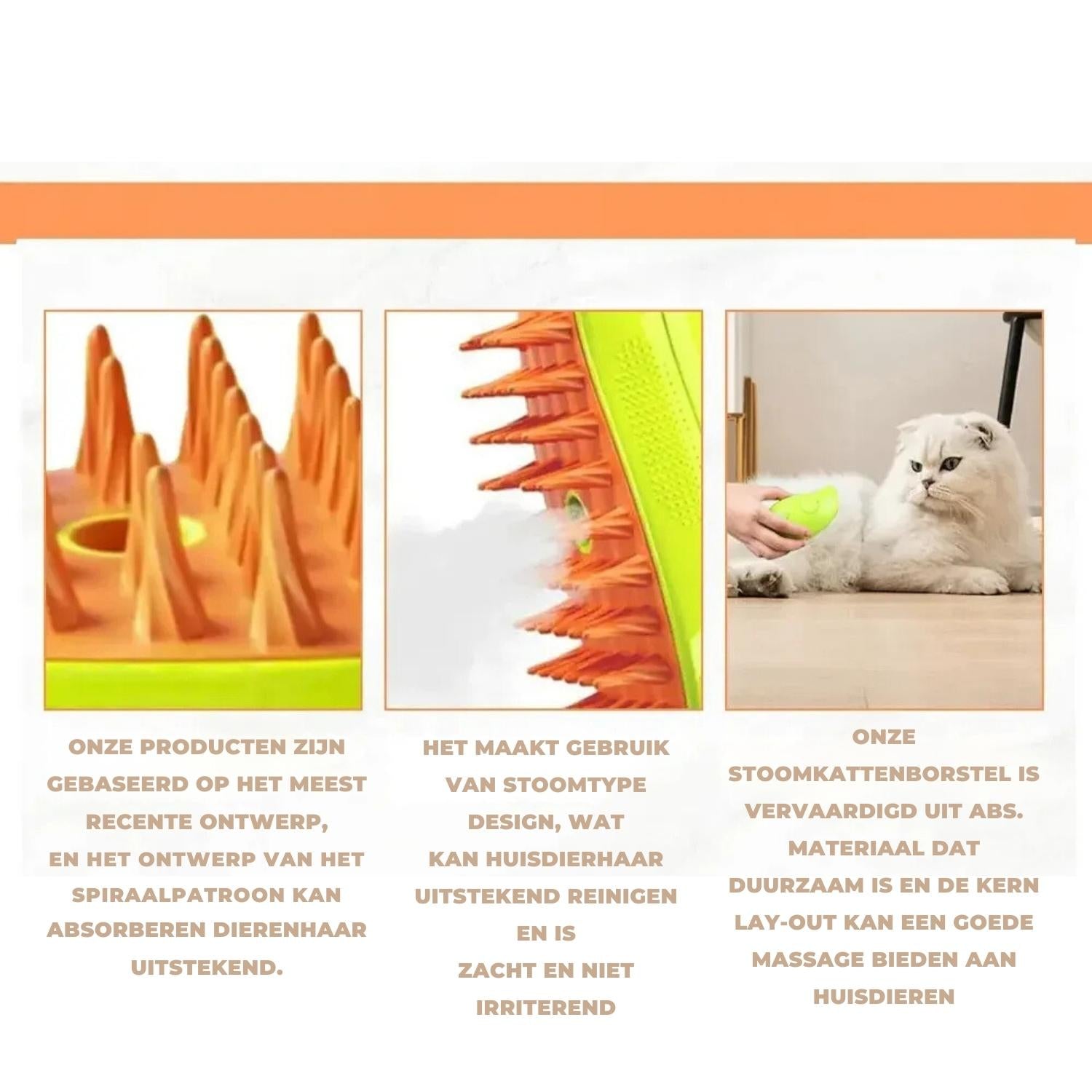 Gebruik van Kattenborstel op Grijze Kat